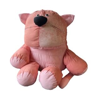 Applause Puffles Cat 7284 Plush Sitting Stuffed Animal Pink 1986 Wallace Berrie